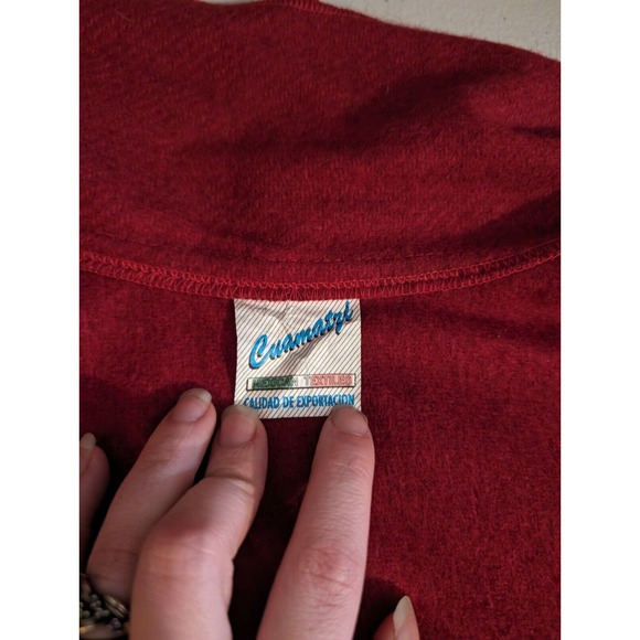 Cuamatzi mexican textiles Sarape cape shawl fringed with scarf - Picture 4 of 6